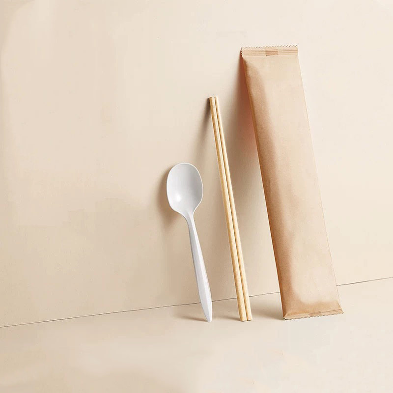 Kertakäyttöiset bambu-syömäpuikot, 2-osaiset takeaway-ruoka-astiat, hajoava paperikalvosetti