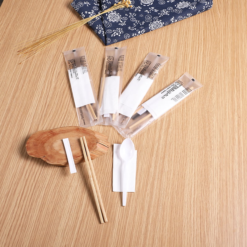 Bamboo Family Chopsticks Setti hammastikulla Serviette Frosted komposiittikalvosetti